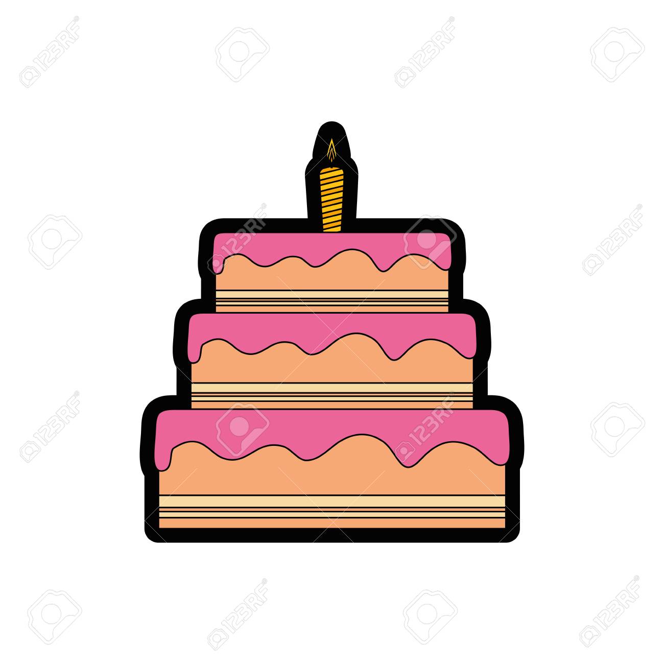 Gateau Cake Sweet Vector Illustration Graphic Design Icon Royalty Free Cliparts Vectors And Stock Illustration Image