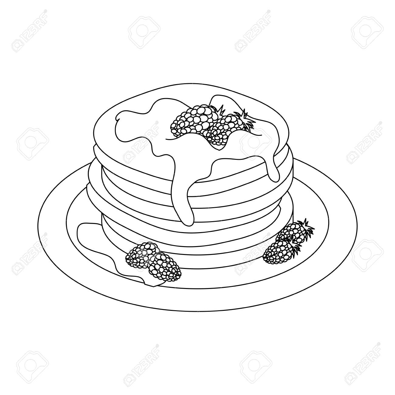白背景ベクトル イラスト上のパンケーキ アイコンのイラスト素材 ベクタ Image