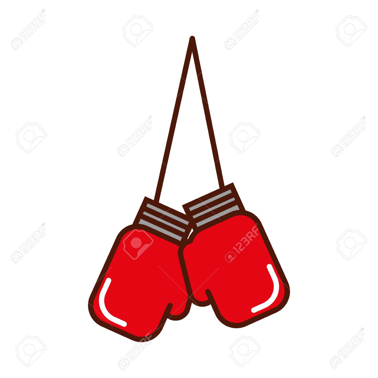 brillantemente colgando guantes de boxeo dibujos animados vector