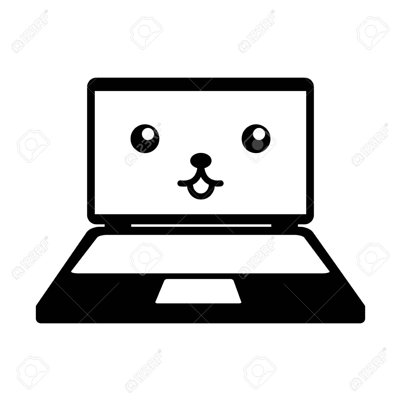 ラップトップ コンピューターの文字ベクトル イラスト デザインのイラスト素材 ベクタ Image