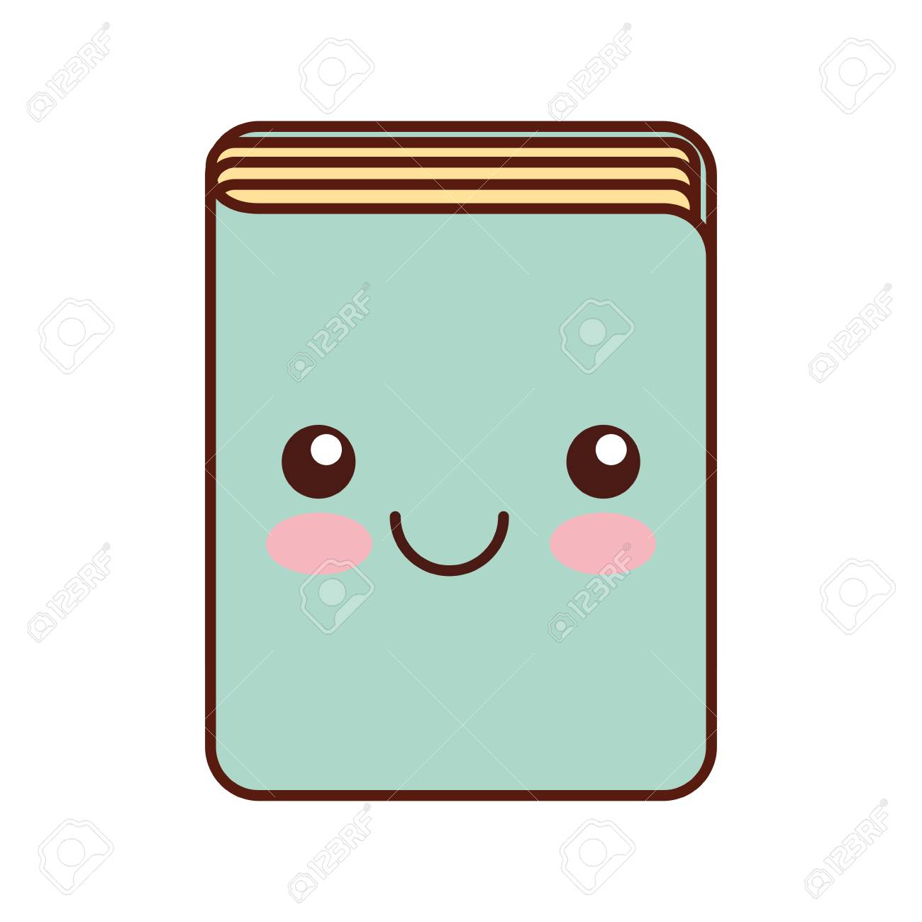 text book kawaii character