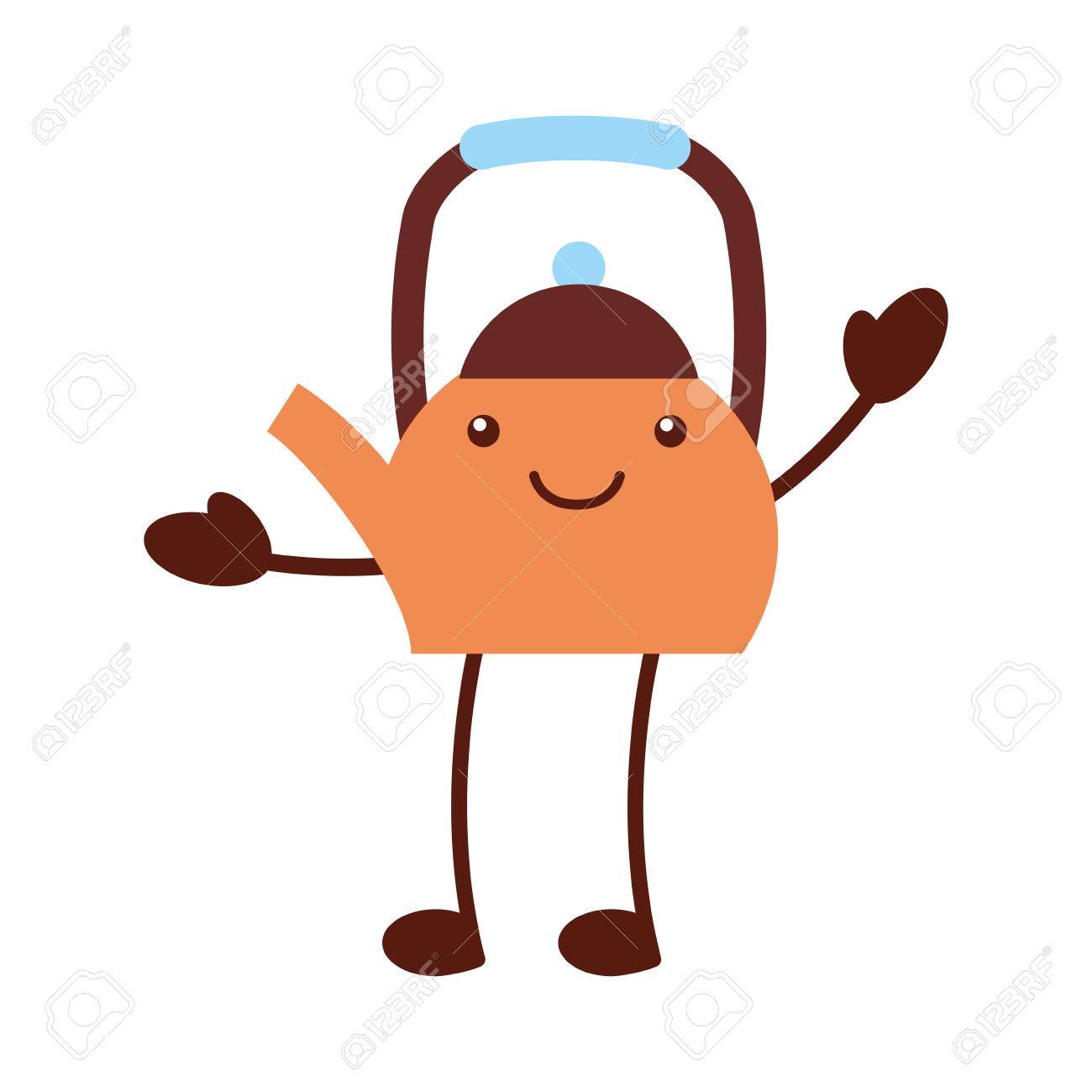 コーヒー急須かわいい文字ベクトル イラスト デザインのイラスト素材 ベクタ Image