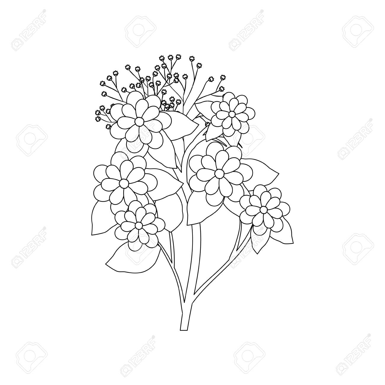美しい観賞花アイコンベクトルイラストグラフィックデザインのイラスト素材 ベクタ Image