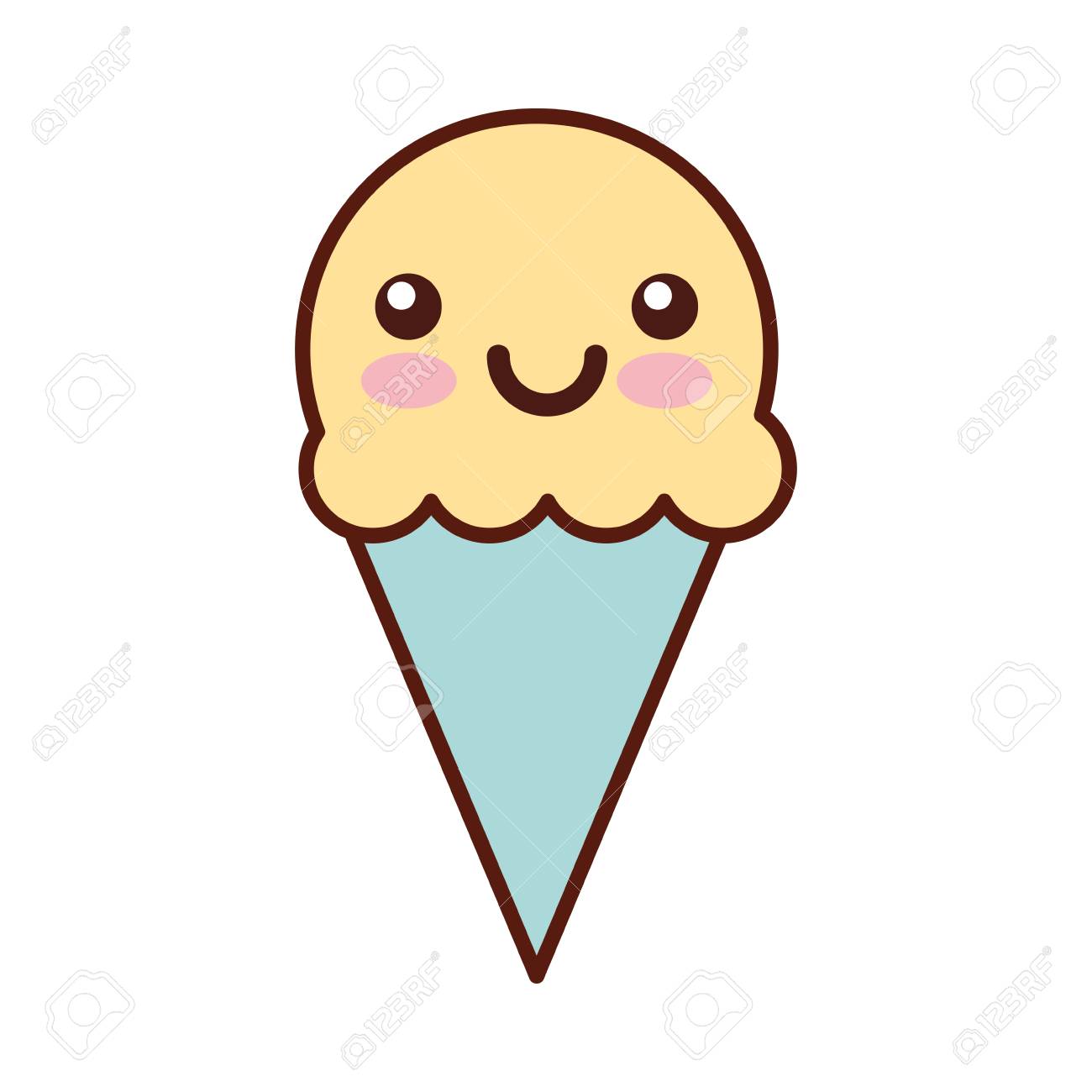 Conception De L Illustration Vectorielle De Caractere Delicieux Creme Glacee Kawaii Clip Art Libres De Droits Vecteurs Et Illustration Image