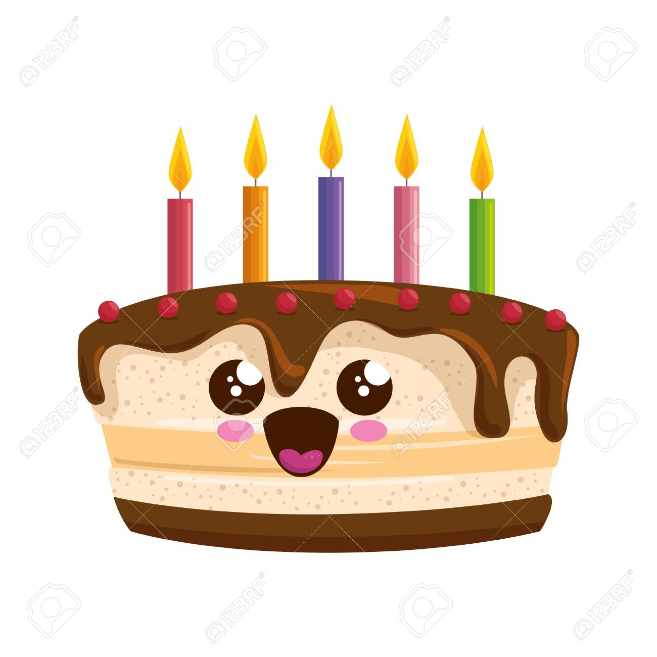 delicious birthday cake icon vector illustration graphic design