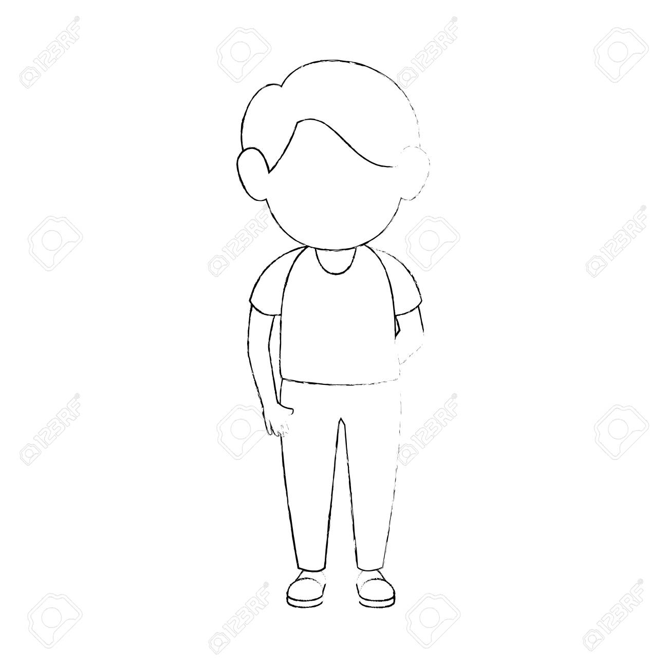 少年は立ち上がるアイコン ベクトル イラスト グラフィック デザインのイラスト素材 ベクタ Image 80723821