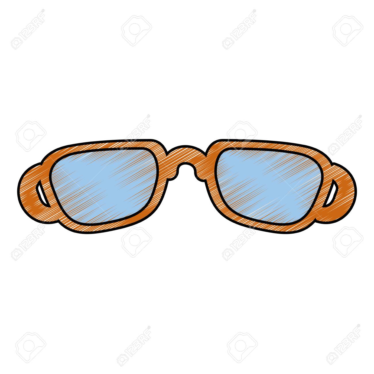 分離のかわいいメガネ アイコン ベクトル イラスト グラフィック デザインのイラスト素材 ベクタ Image