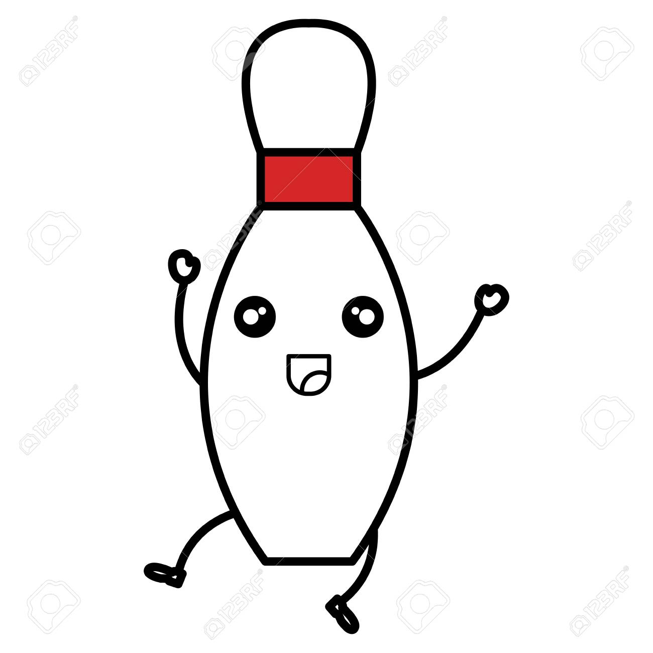 ボウリング松カワイイ文字ベクトル イラスト デザイン のイラスト素材 ベクタ Image