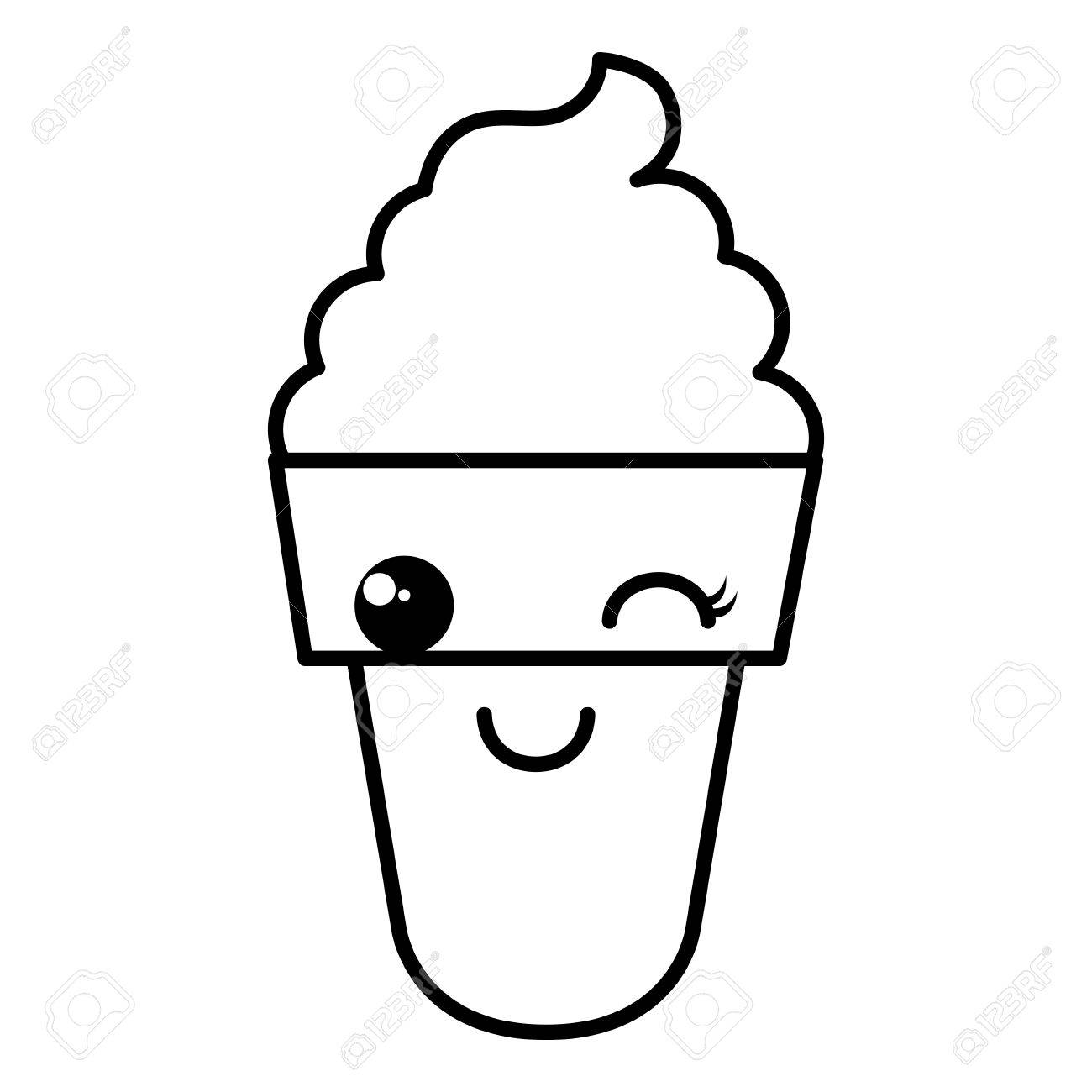 アイスクリームかわいい文字ベクトル イラスト デザインのイラスト素材 ベクタ Image