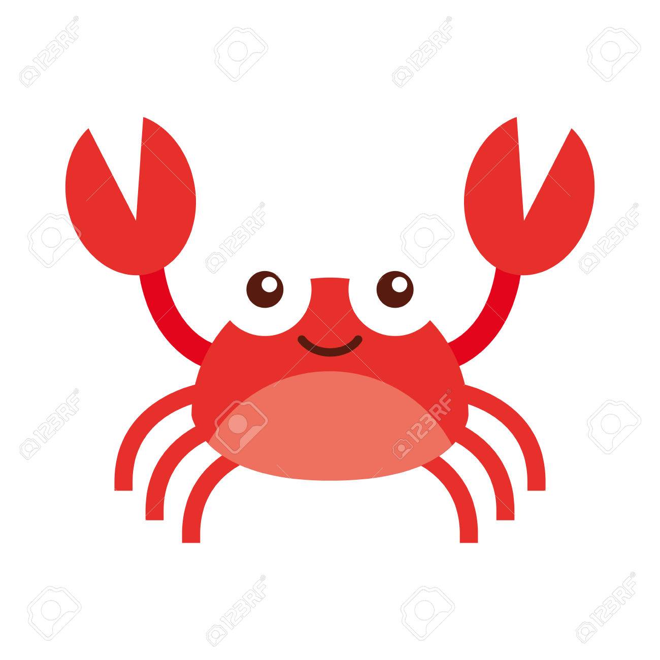 かわいいカニ シーライフ文字ベクトル イラスト デザイン のイラスト素材 ベクタ Image