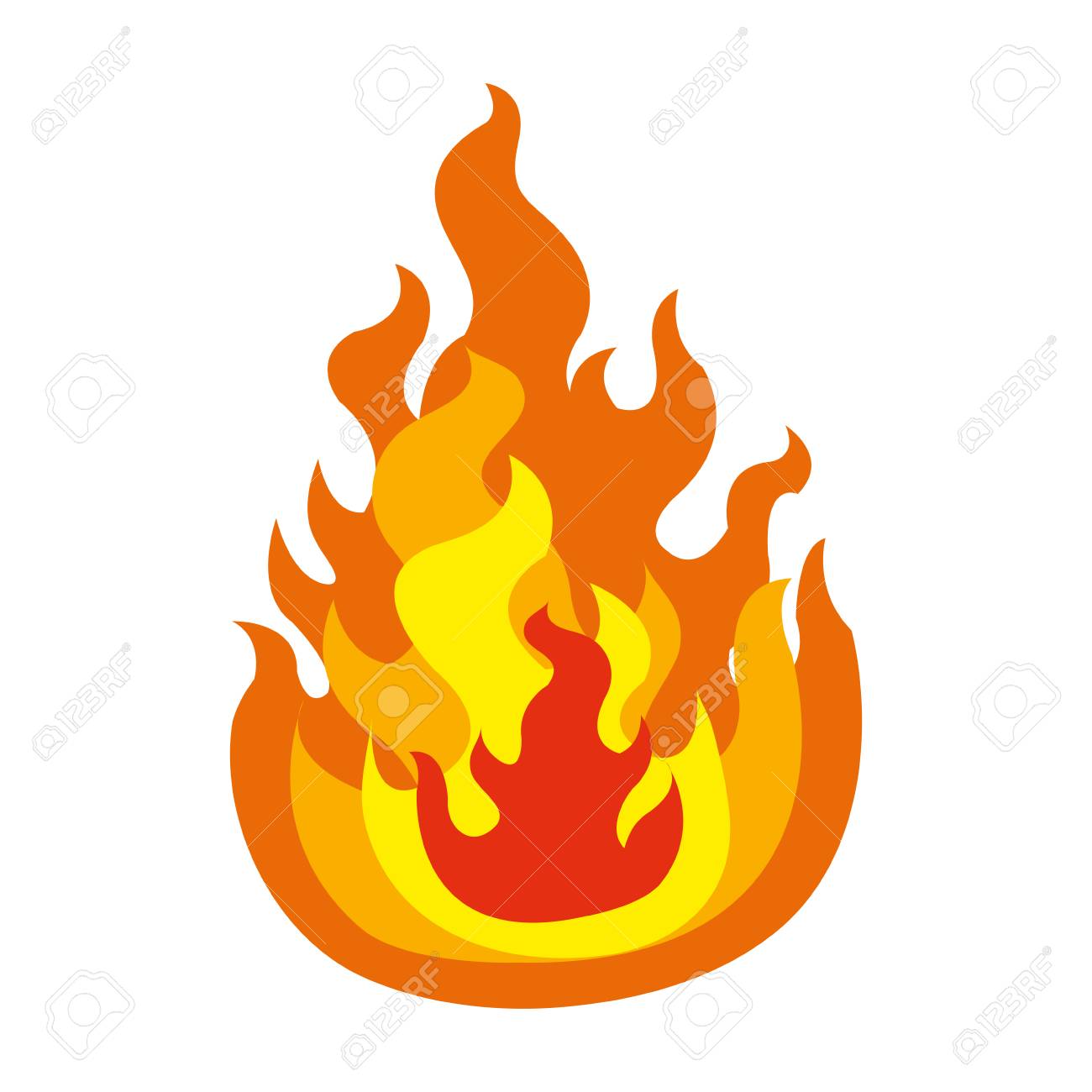 キャンプファイヤーの炎分離アイコン ベクトル イラスト デザイン のイラスト素材 ベクタ Image