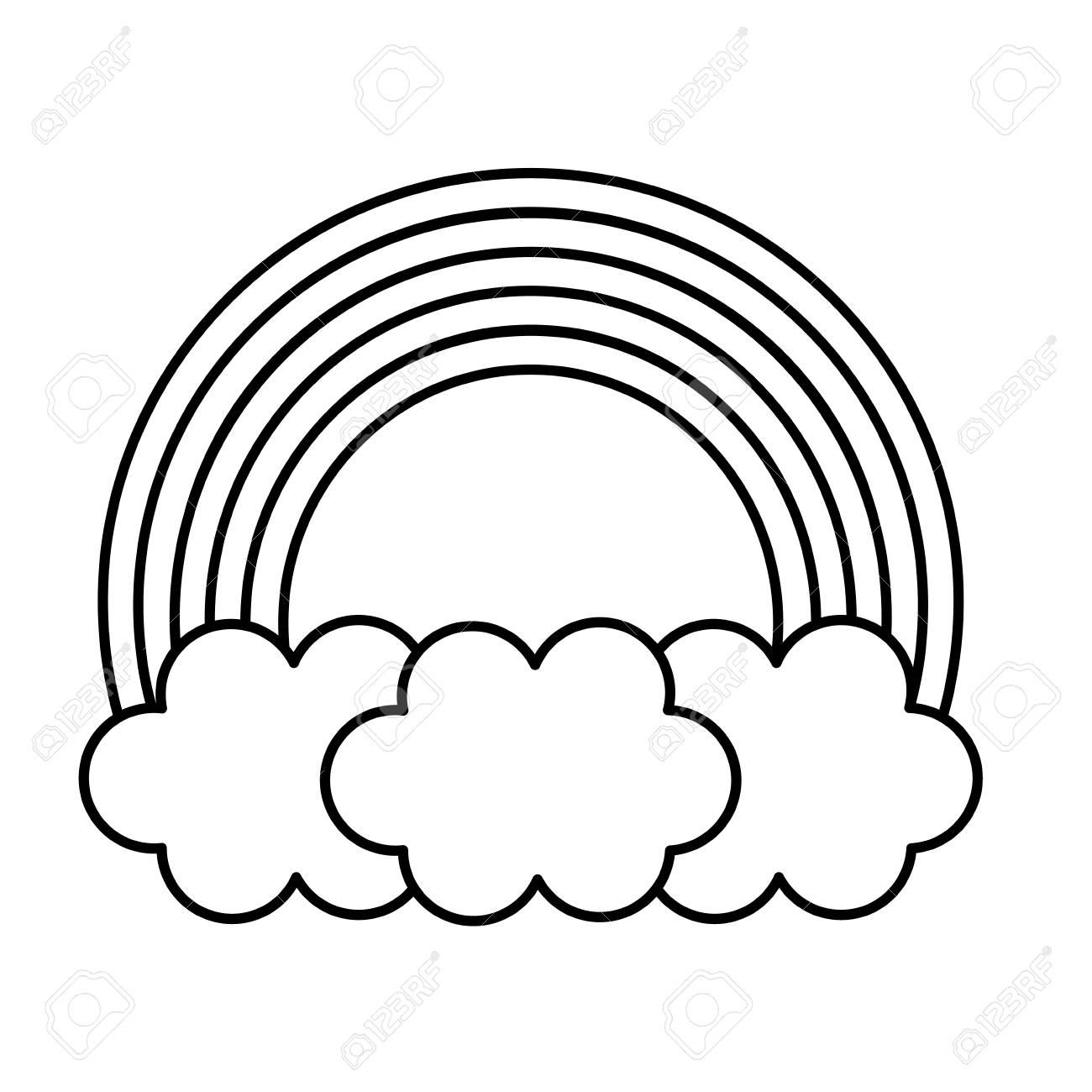 rainbow sky isolated icon vector illustration design draw royalty