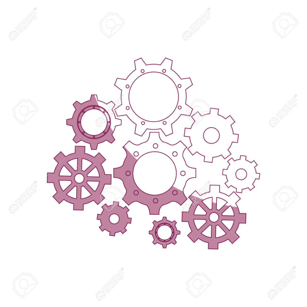 白背景ベクトル イラスト上の歯車のアイコン のイラスト素材 ベクタ Image