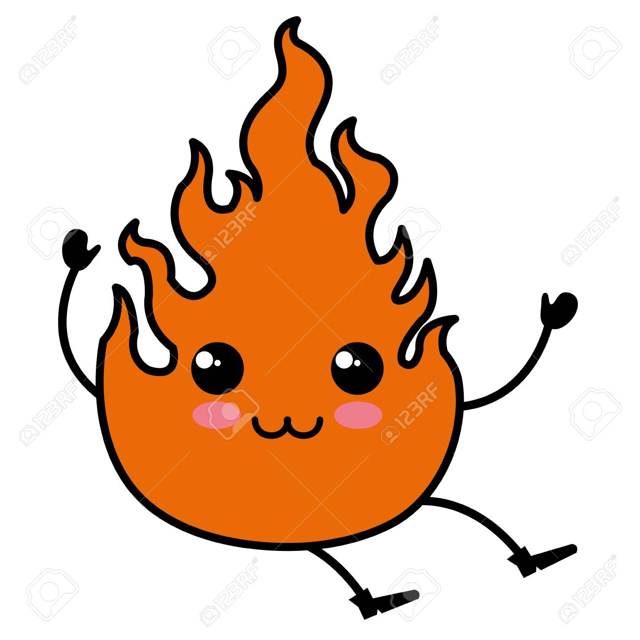 Diseno Del Ejemplo Del Vector Del Caracter Del Kawaii De La Llama De La Hoguera Ilustraciones Vectoriales Clip Art Vectorizado Libre De Derechos Image