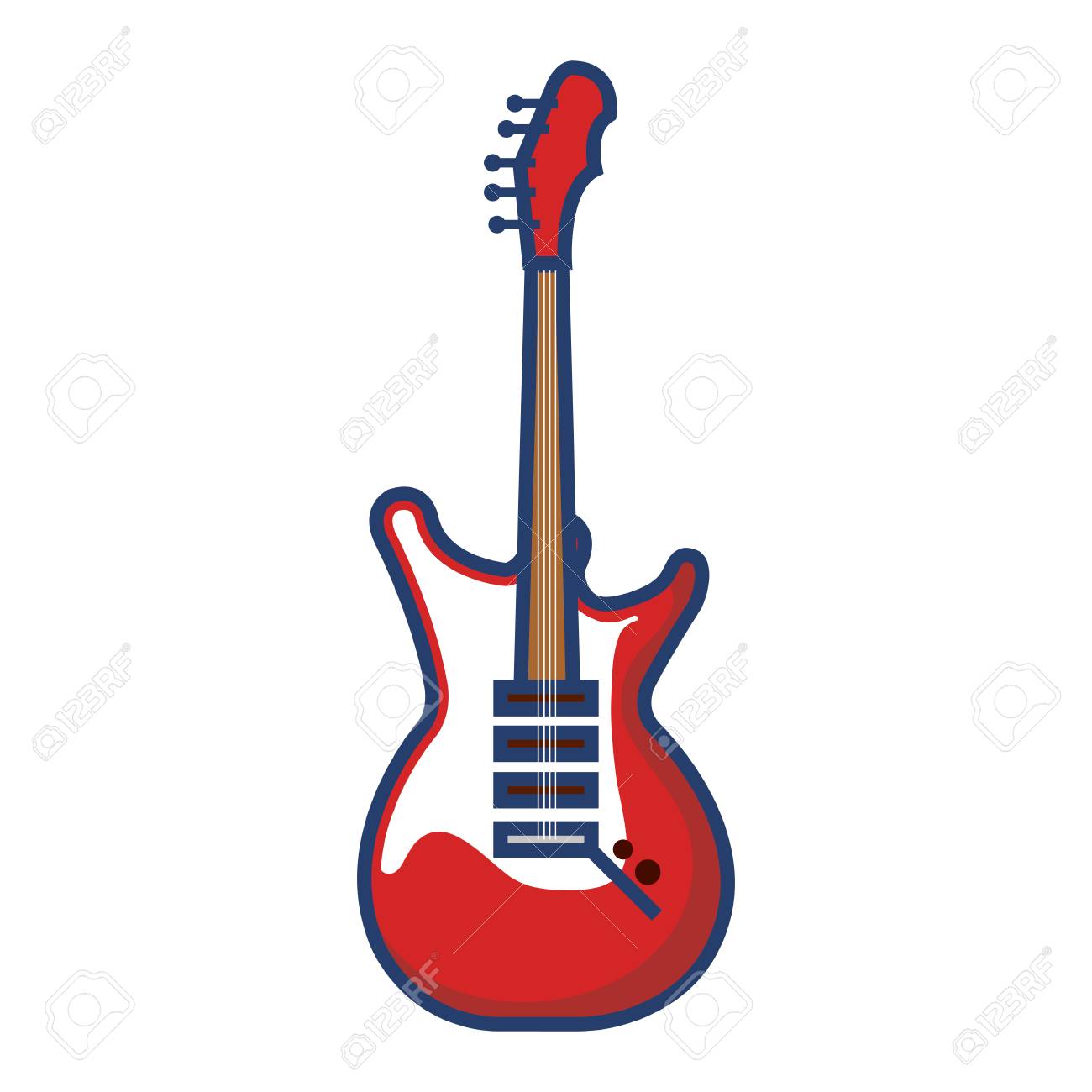 エレク トリック ギター楽器アイコン ベクトル イラスト デザインを分離しました のイラスト素材 ベクタ Image