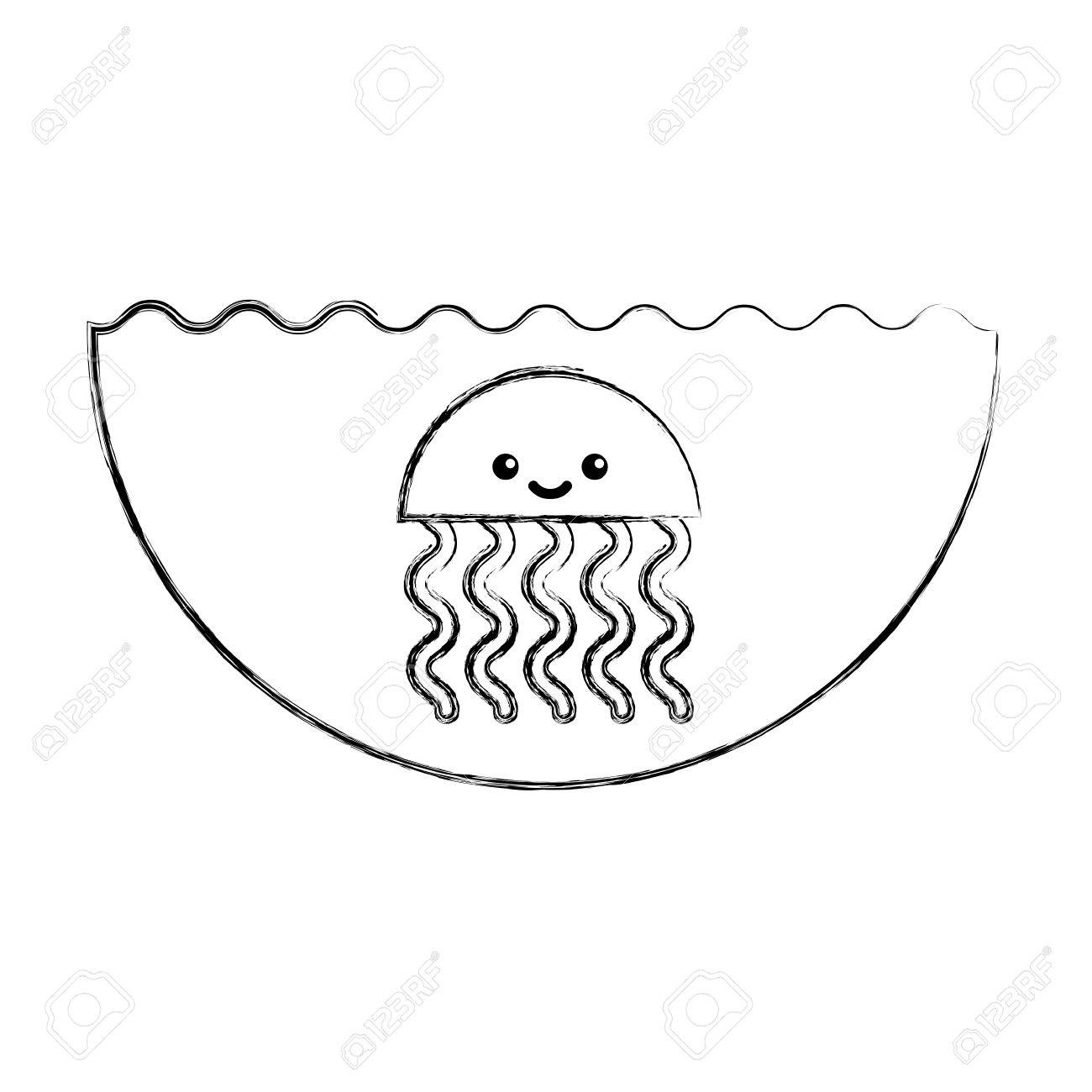 かわいいクラゲ シーライフ アイコン ベクトル イラスト デザインのイラスト素材 ベクタ Image