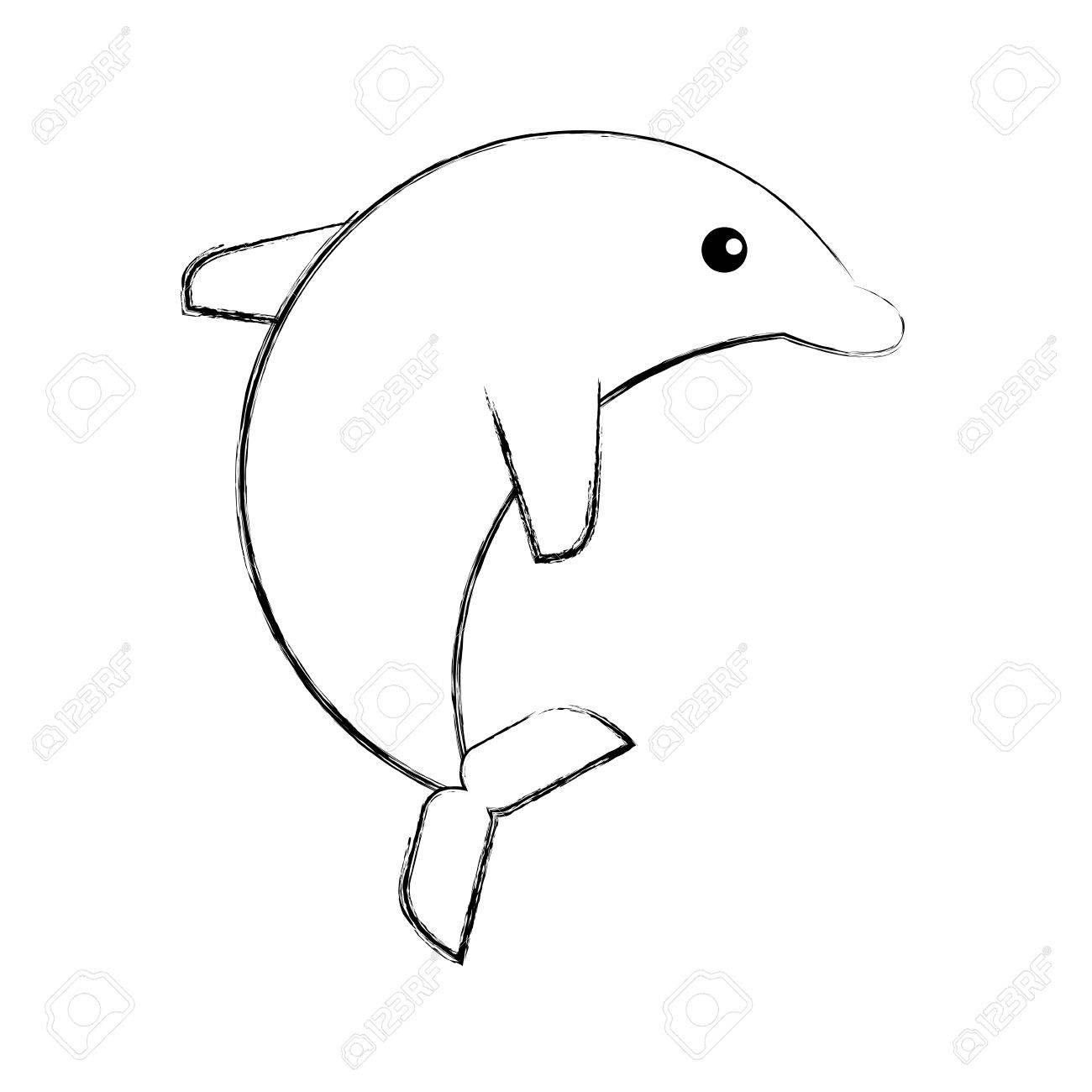 かわいいイルカのアイコン ベクトル イラスト デザインを分離しました のイラスト素材 ベクタ Image