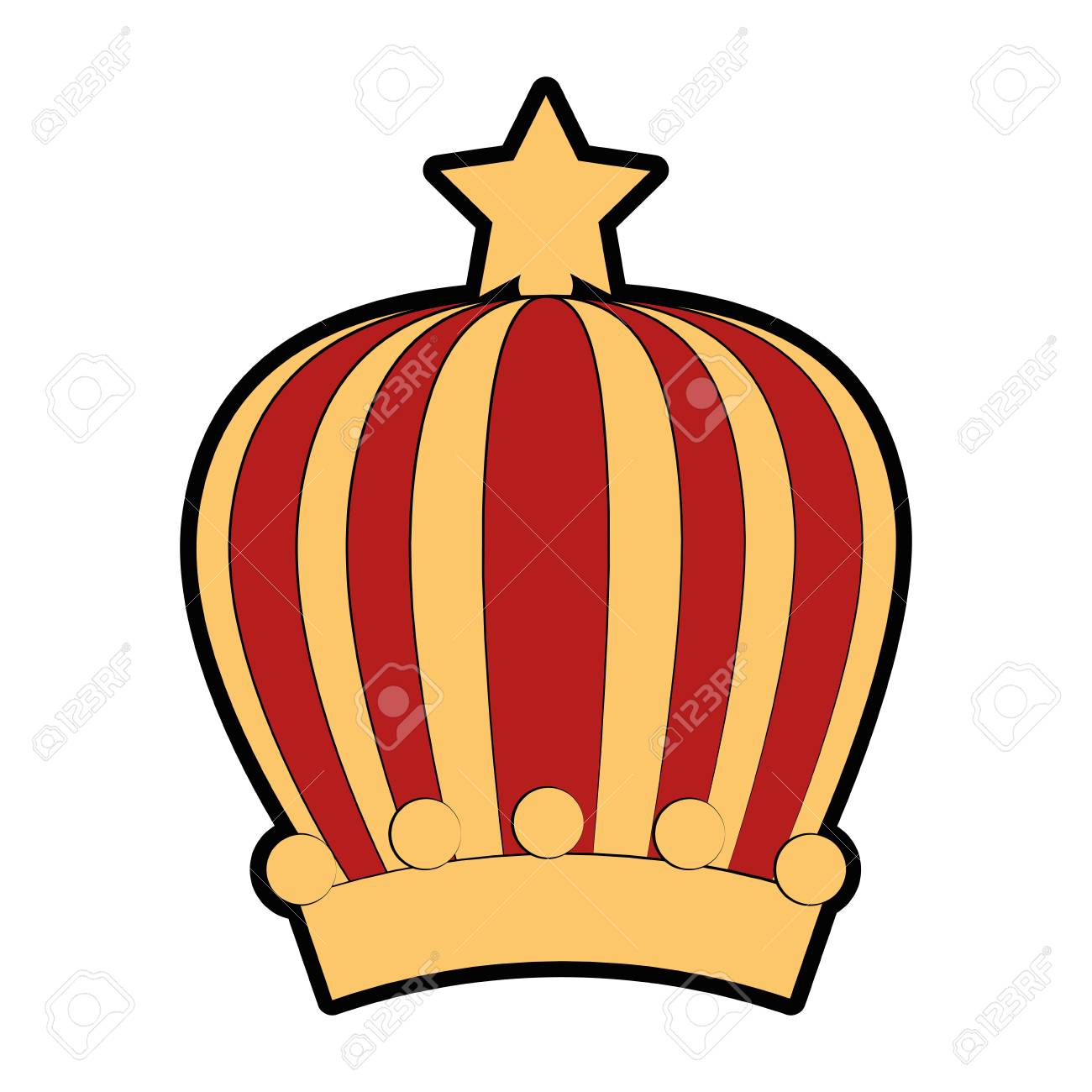 女王または王の王冠アイコン ベクトル イラスト グラフィック デザイン のイラスト素材 ベクタ Image