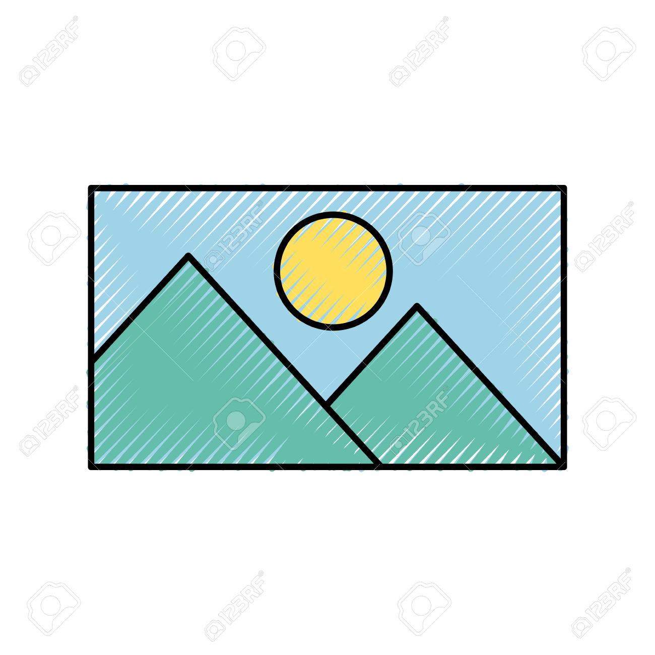 素晴らしい絵風景アイコン ベクトル イラスト デザイン グラフィック のイラスト素材 ベクタ Image