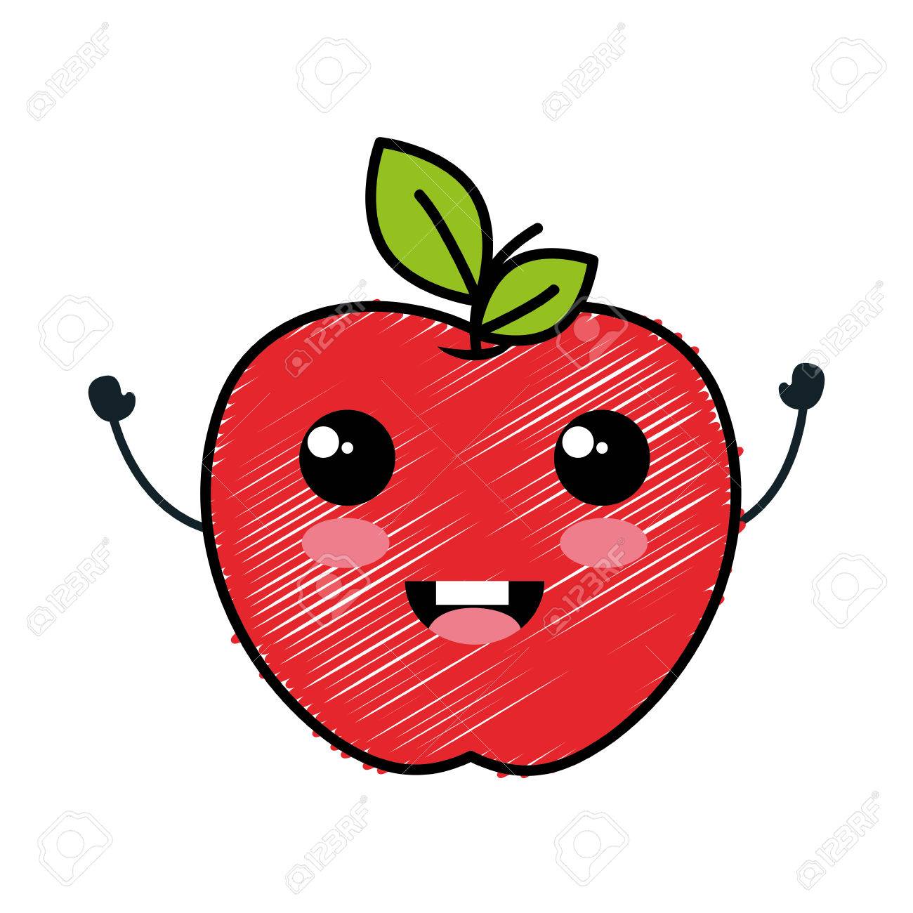 新鮮なリンゴ果実の文字ベクトル イラスト デザインのイラスト素材 ベクタ Image