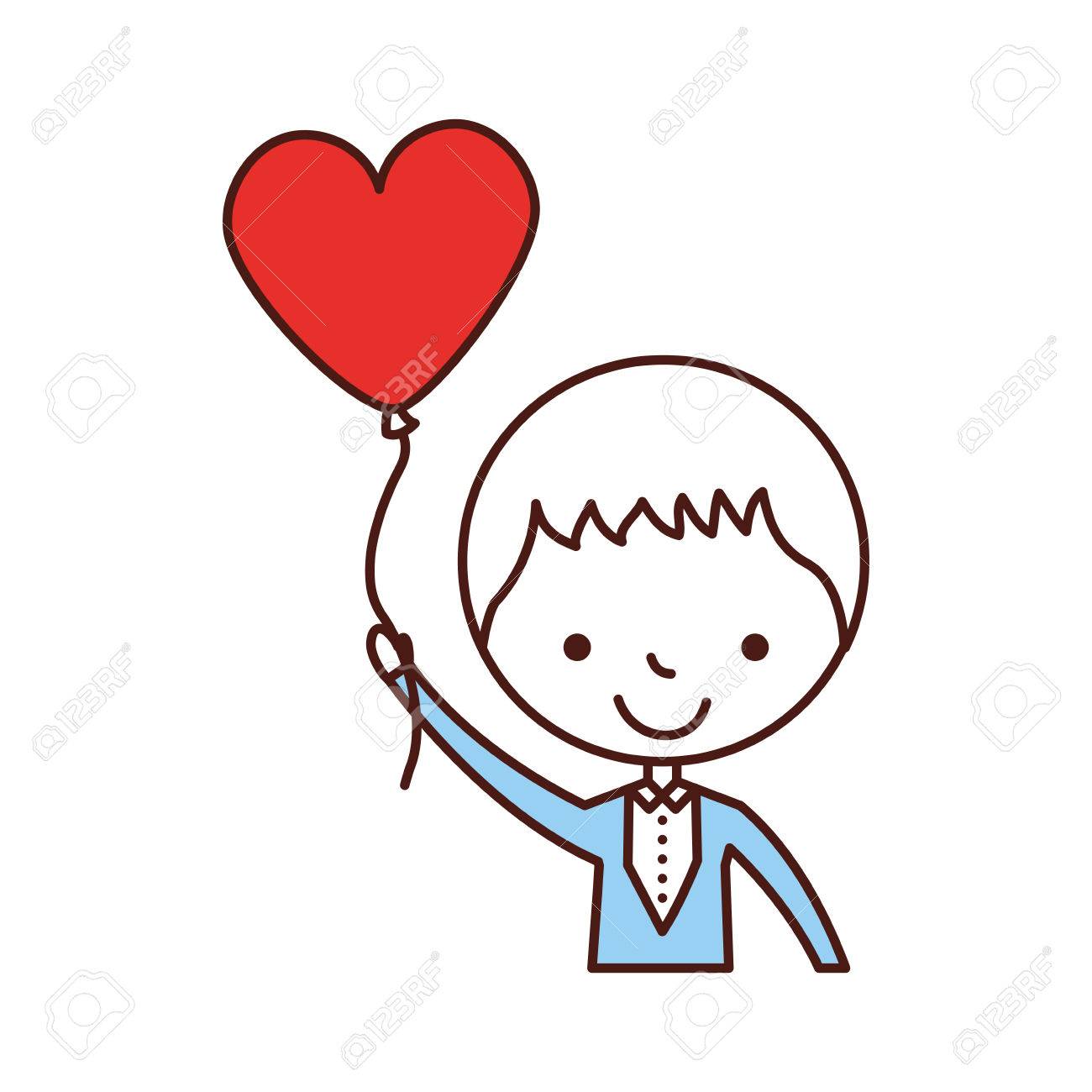 Cute Husband With Heart Shaped Pumps Avatar Character Vector Illustration  Design 免版税剪贴画，向量插图和库存图片. Image 81814387, image size:1300x1300