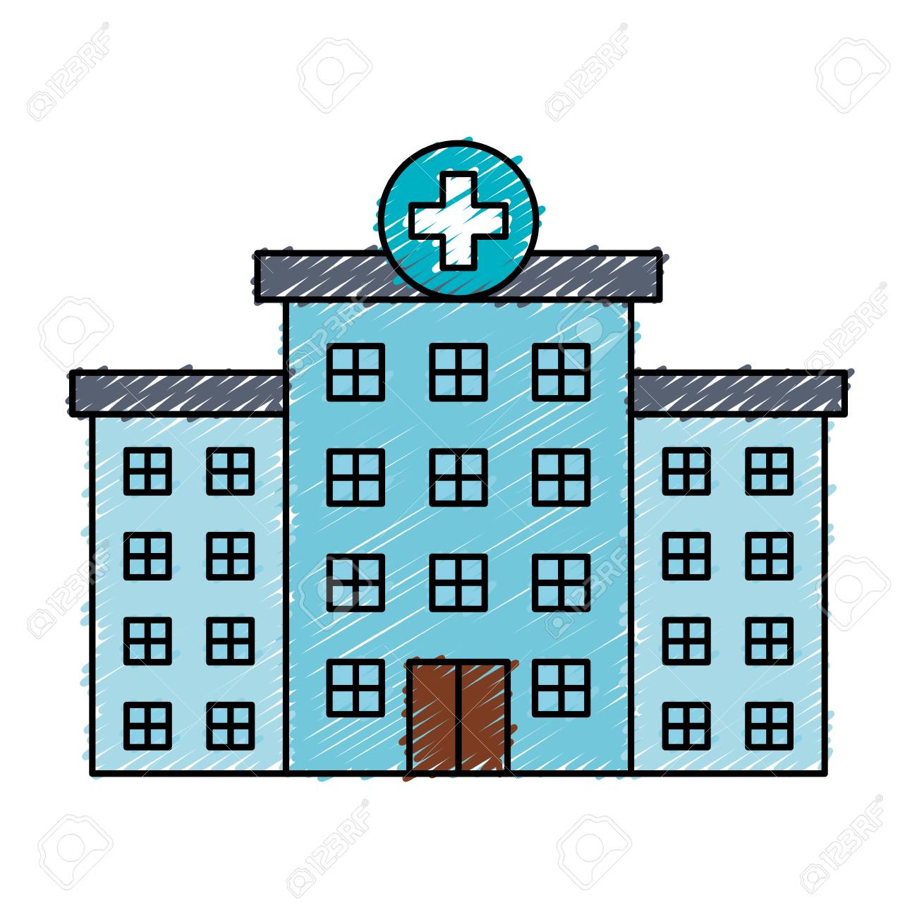 病院の建物の分離のアイコン ベクトル イラスト デザインのイラスト素材 ベクタ Image