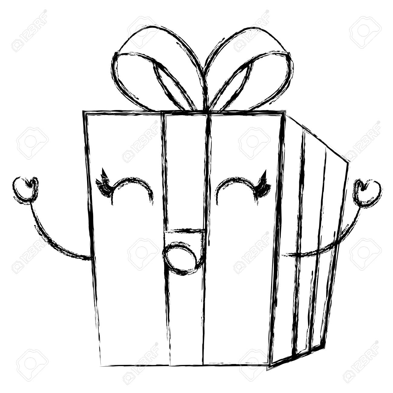 ギフト ボックス プレゼントかわいい文字ベクトル イラスト デザインのイラスト素材 ベクタ Image