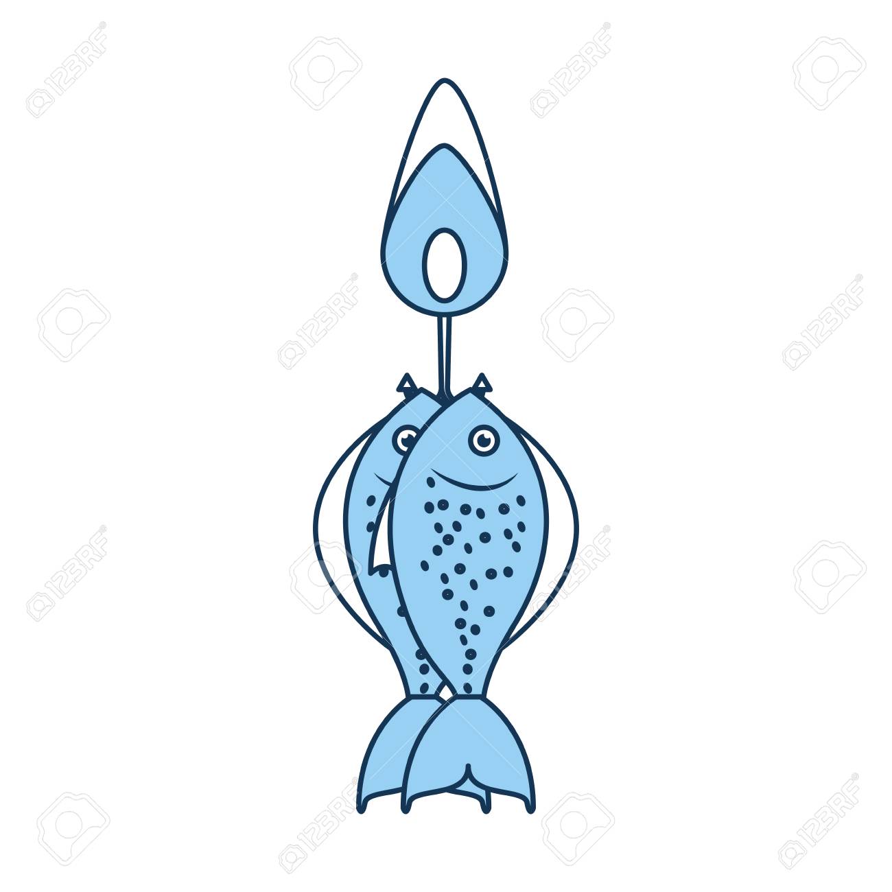 魚フック分離アイコン ベクトル イラスト デザイン ロイヤリティフリー