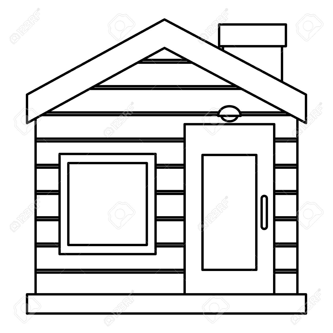 Exterior House Isolated Icon Vector Illustration Design