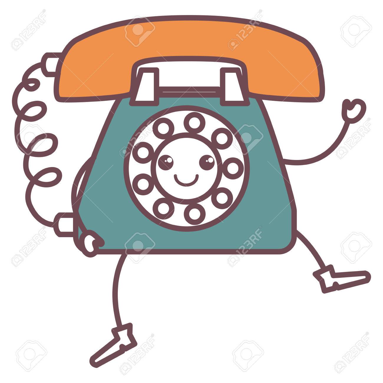 電話サービスかわいい文字ベクトル イラスト デザイン のイラスト素材 ベクタ Image