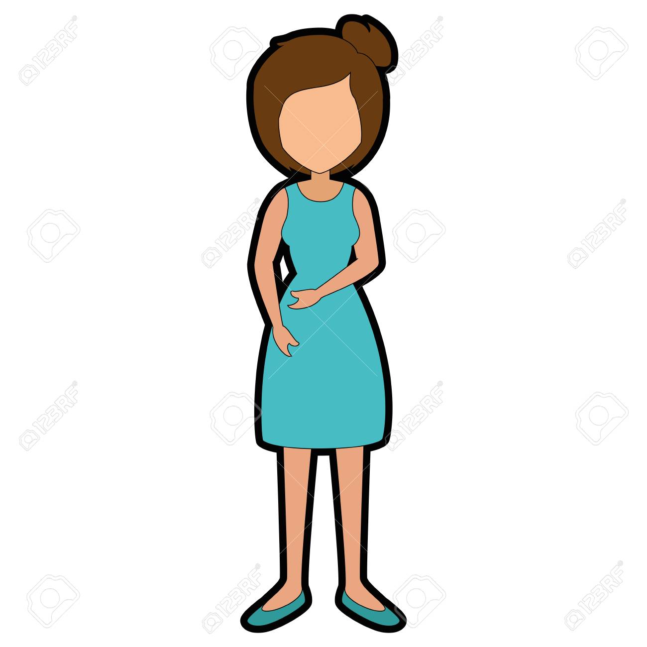 Woman Cartoon Faceless Royalty Free Cliparts Vectors And Stock Illustration Image