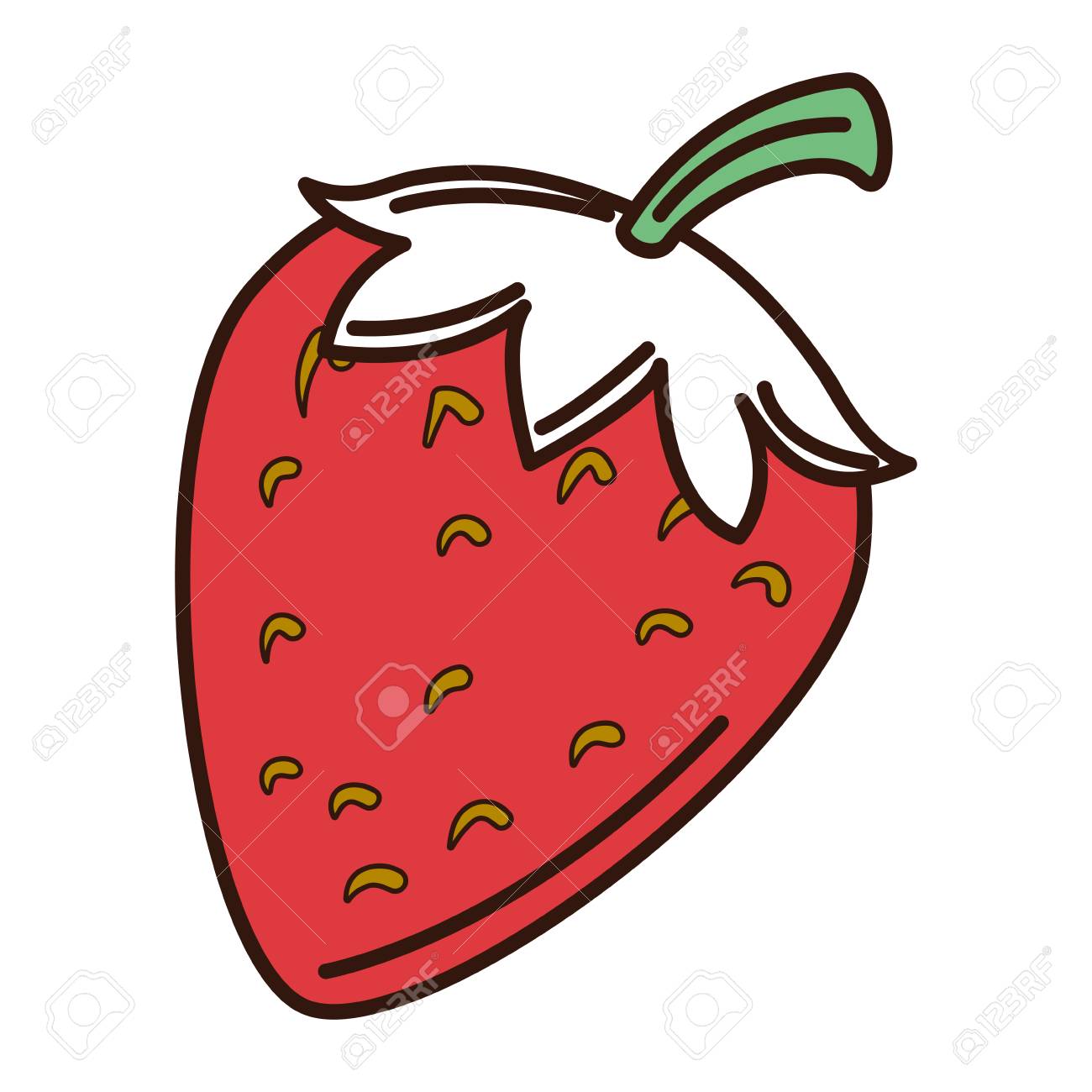 いちごの新鮮な果物のアイコン ベクトル イラスト デザインのイラスト素材 ベクタ Image