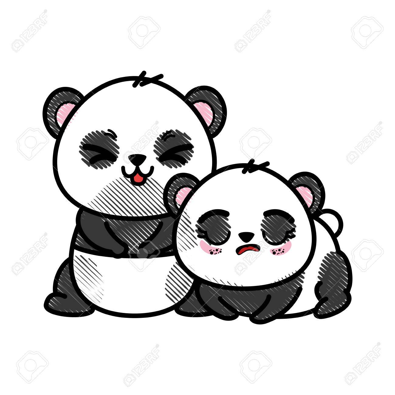 かわいい 2 頭のパンダ アイコン ベクトル イラスト グラフィック デザインを分離のイラスト素材 ベクタ Image 0341 かわいい 2 頭のパンダ アイコン ベクトル イラスト グラフィック デザインを分離のイラスト素材 ベクタ Image 0341