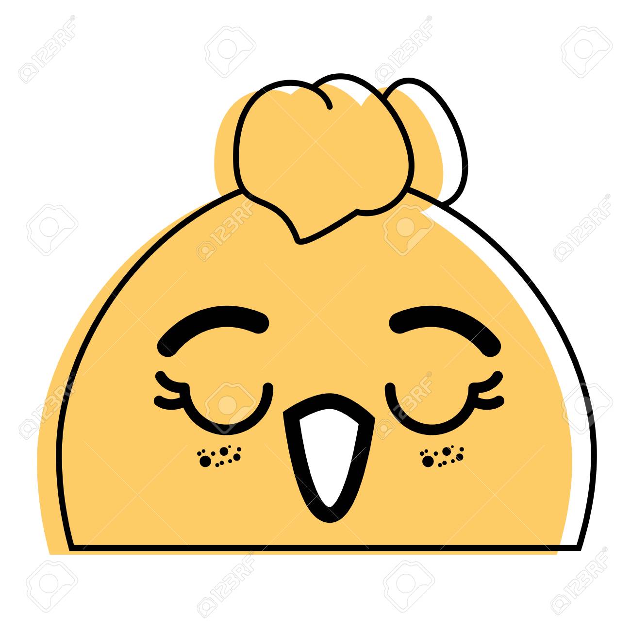 かわいいニワトリ顔アイコン ベクトル イラスト グラフィック デザインのイラスト素材 ベクタ Image
