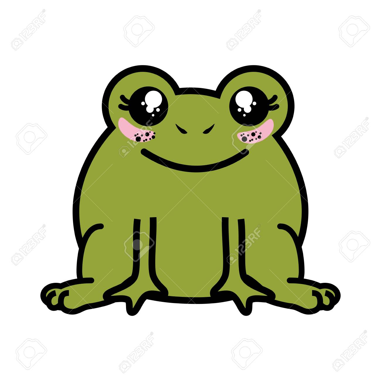 孤立したかわいい立っているヒキガエル アイコン ベクトル イラスト グラフィック デザインのイラスト素材 ベクタ Image