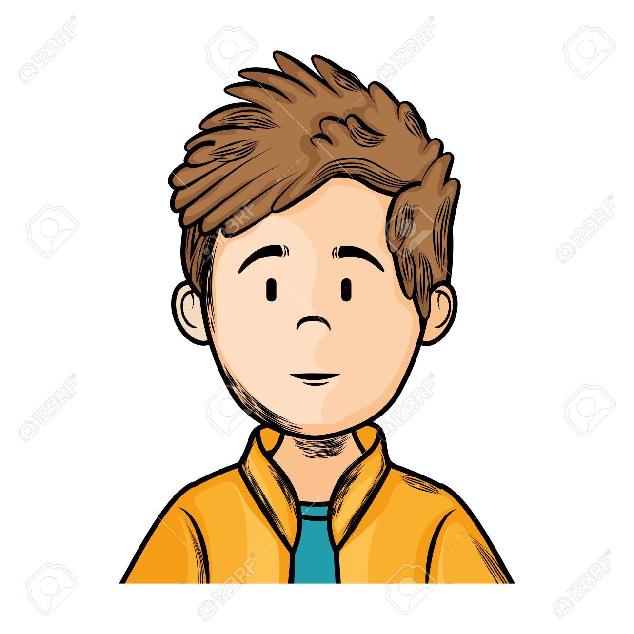 分離中腰若い男のアイコン ベクトル イラスト グラフィック デザインのイラスト素材 ベクタ Image 82950106