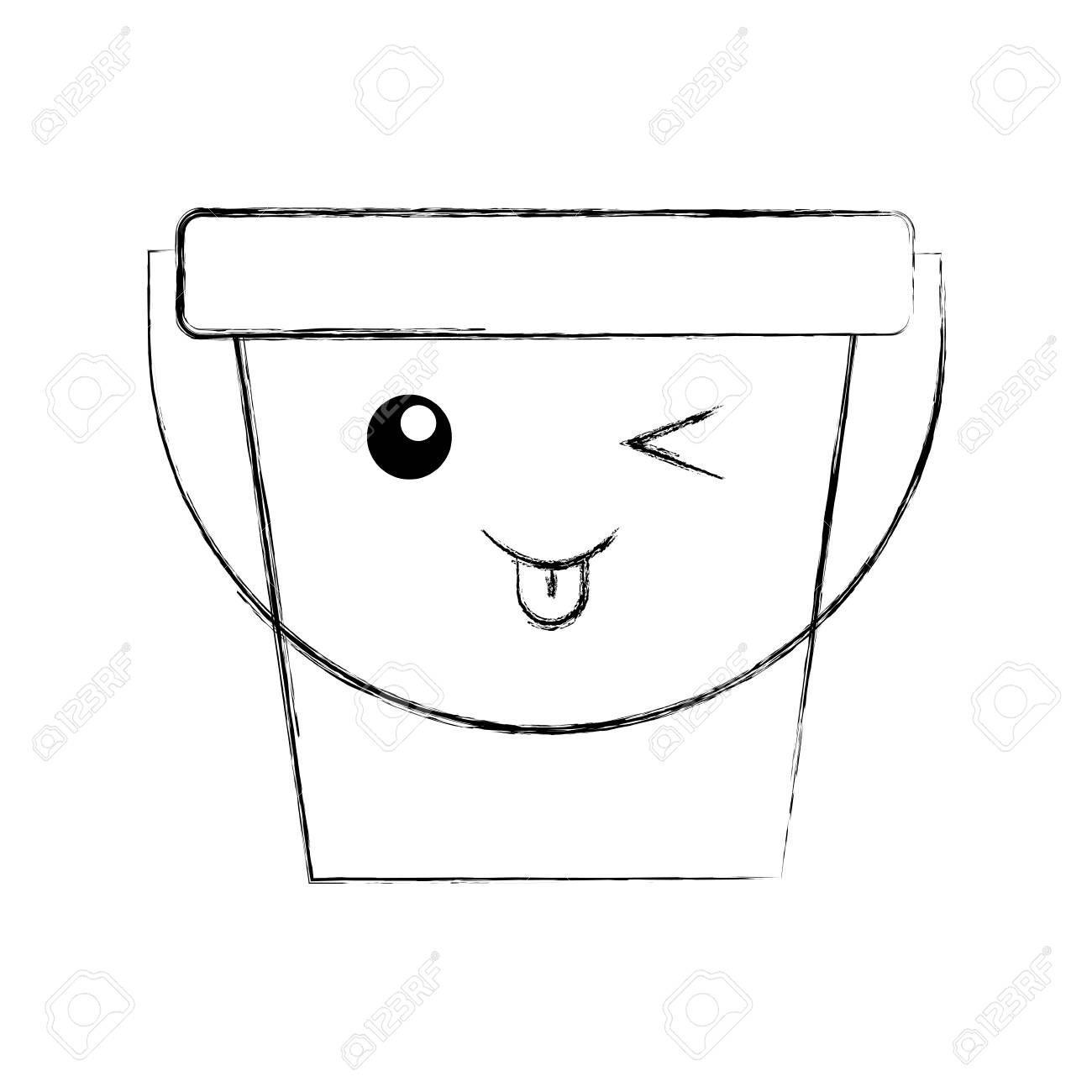 ランドリー バケツかわいい文字ベクトル イラスト デザインのイラスト素材 ベクタ Image