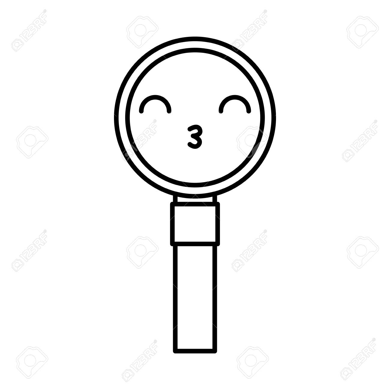 虫眼鏡可愛い文字ベクトル イラスト デザイン のイラスト素材 ベクタ Image