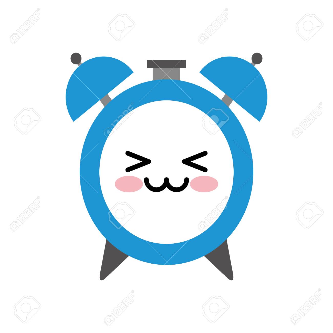 alarm clock kawaii character vector illustration design royalty free