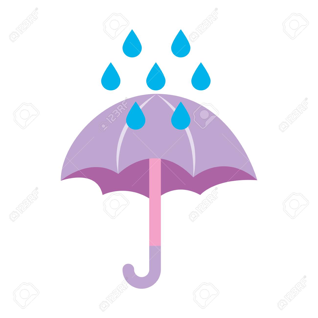 Paraguas Lindo Con Gotas De Lluvia Ilustración Vectorial De Diseño Ilustraciones Vectoriales Clip Art Vectorizado Libre De Derechos Image 83629832