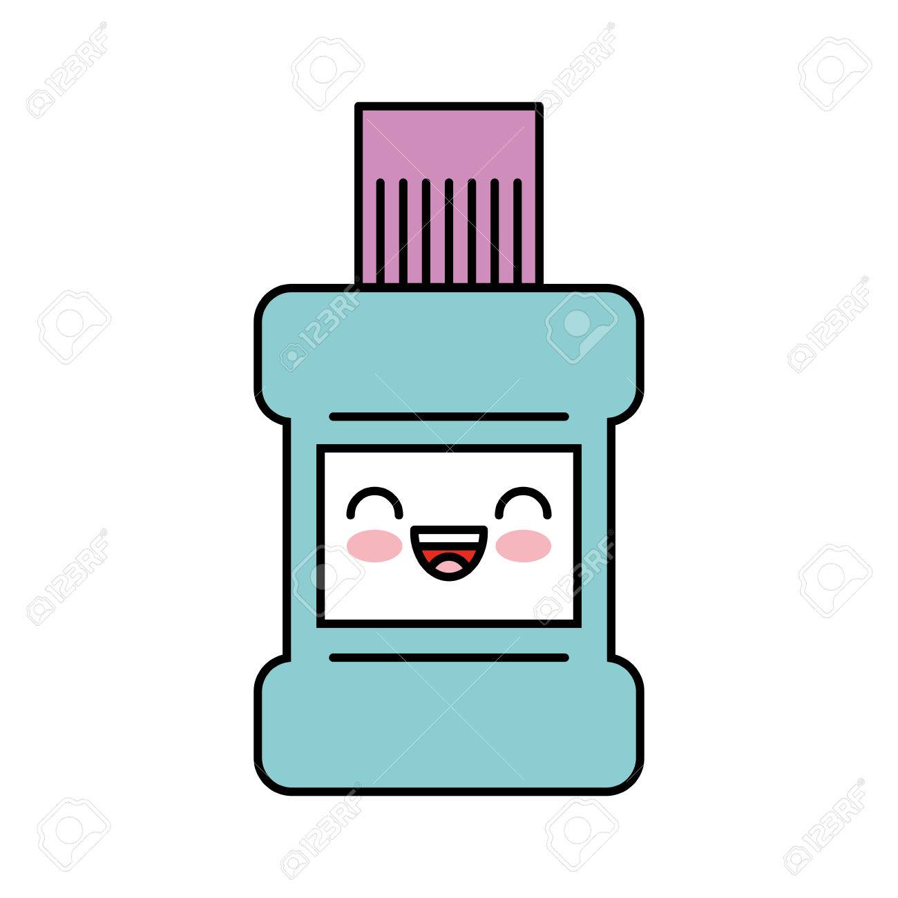 マウスウォッシュのボトルかわいい文字ベクトル イラスト デザイン のイラスト素材 ベクタ Image