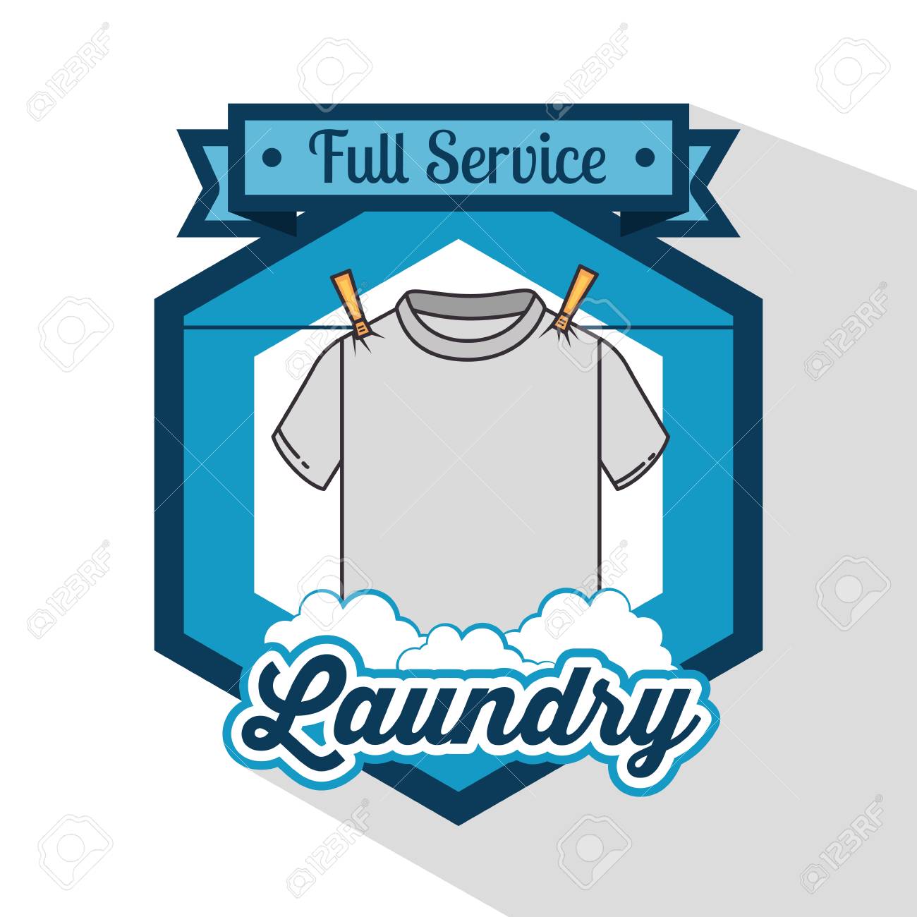 Laundry Logo Emblem Badge Vector Illustration Graphic Design