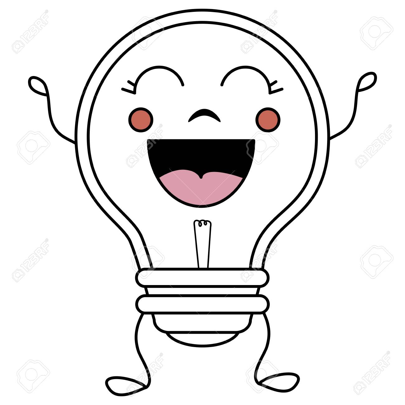 電球ライトかわいい文字ベクトル イラスト デザイン のイラスト素材 ベクタ Image