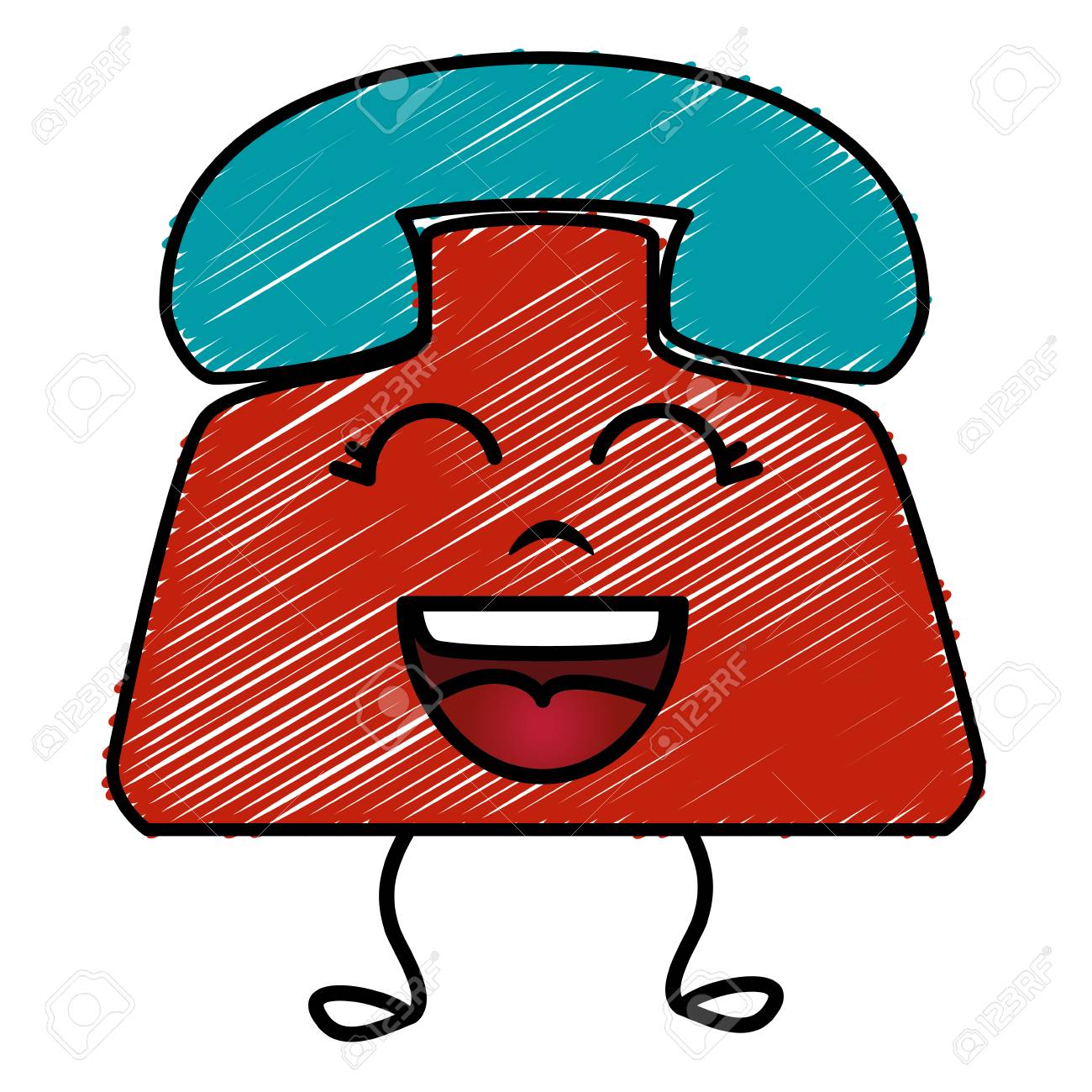 電話サービスかわいい文字ベクトル イラスト デザインのイラスト素材 ベクタ Image