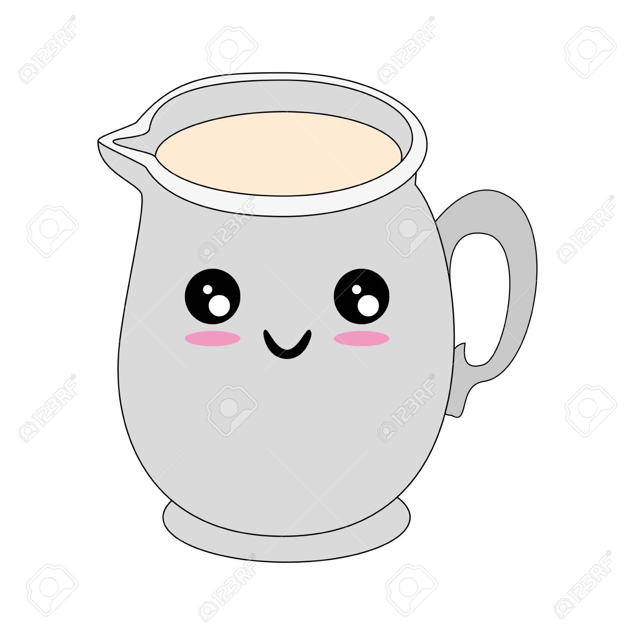 可愛いミルク ピッチャー アイコン白背景ベクトル図の上のイラスト素材 ベクタ Image 1174