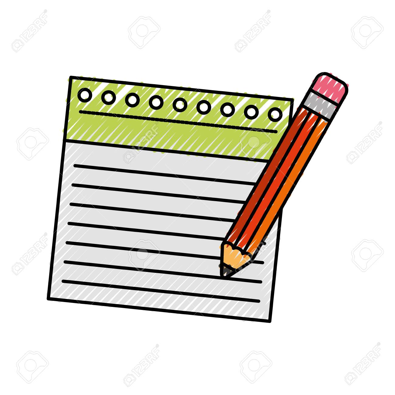 ノート鉛筆ベクトル イラスト デザイン シート のイラスト素材 ベクタ Image 7514
