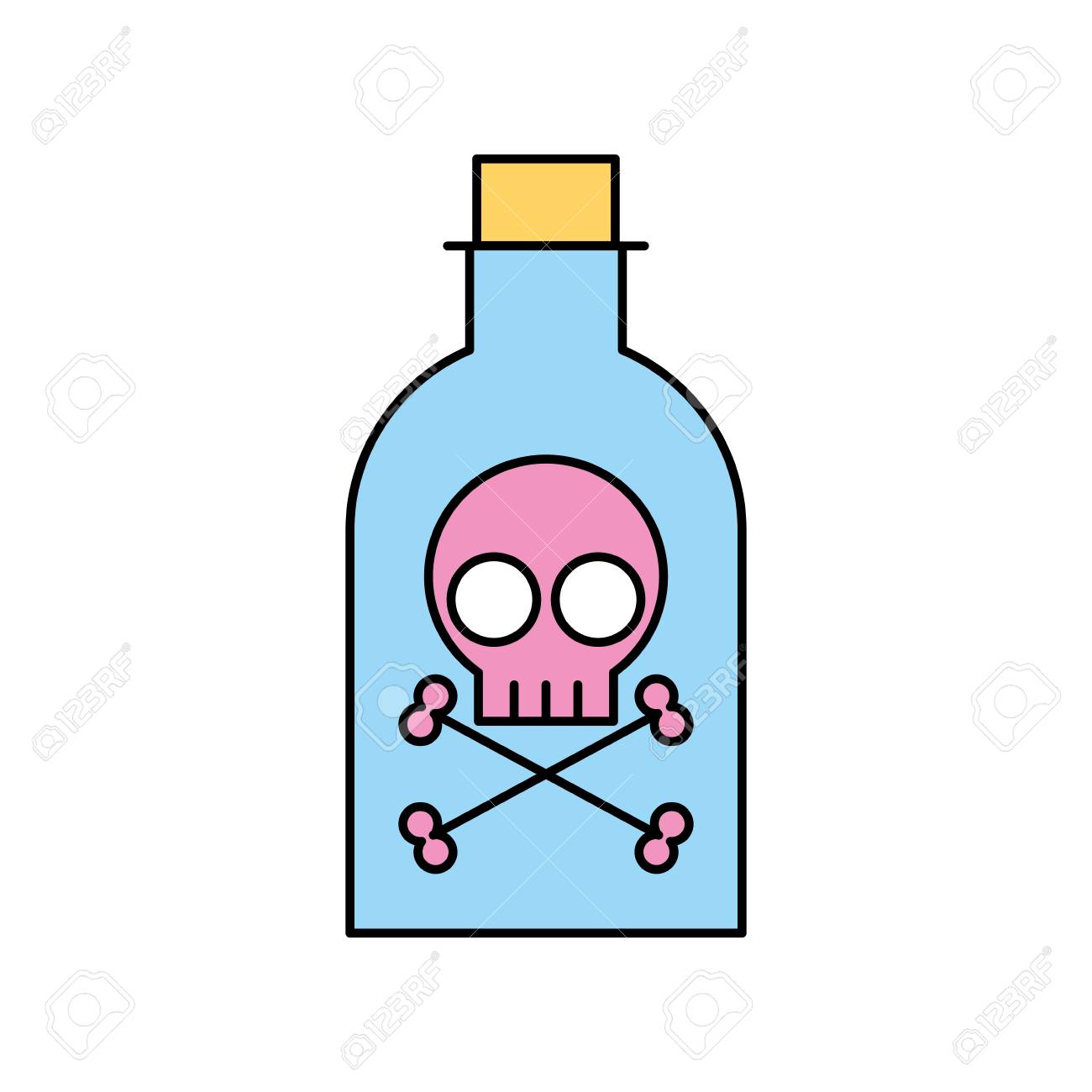 頭蓋骨ベクトル イラスト デザインと毒瓶のイラスト素材 ベクタ Image 7813