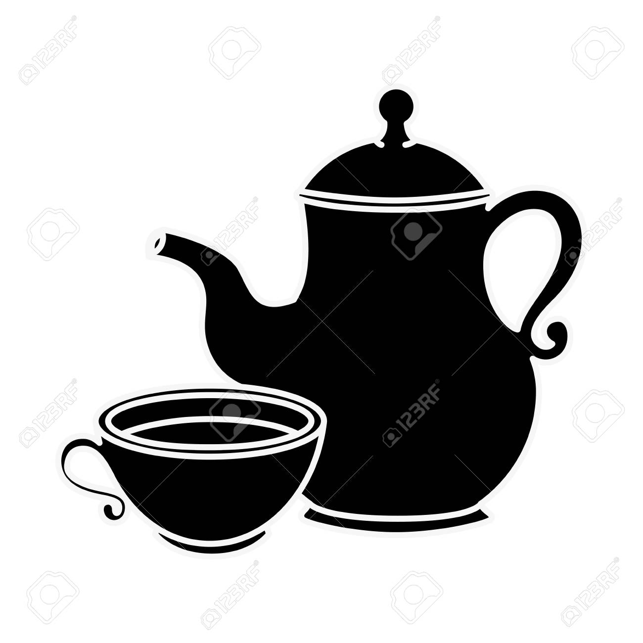 かわいいティーポット キッチン用品アイコン ベクトル イラスト グラフィック デザイン のイラスト素材 ベクタ Image 63