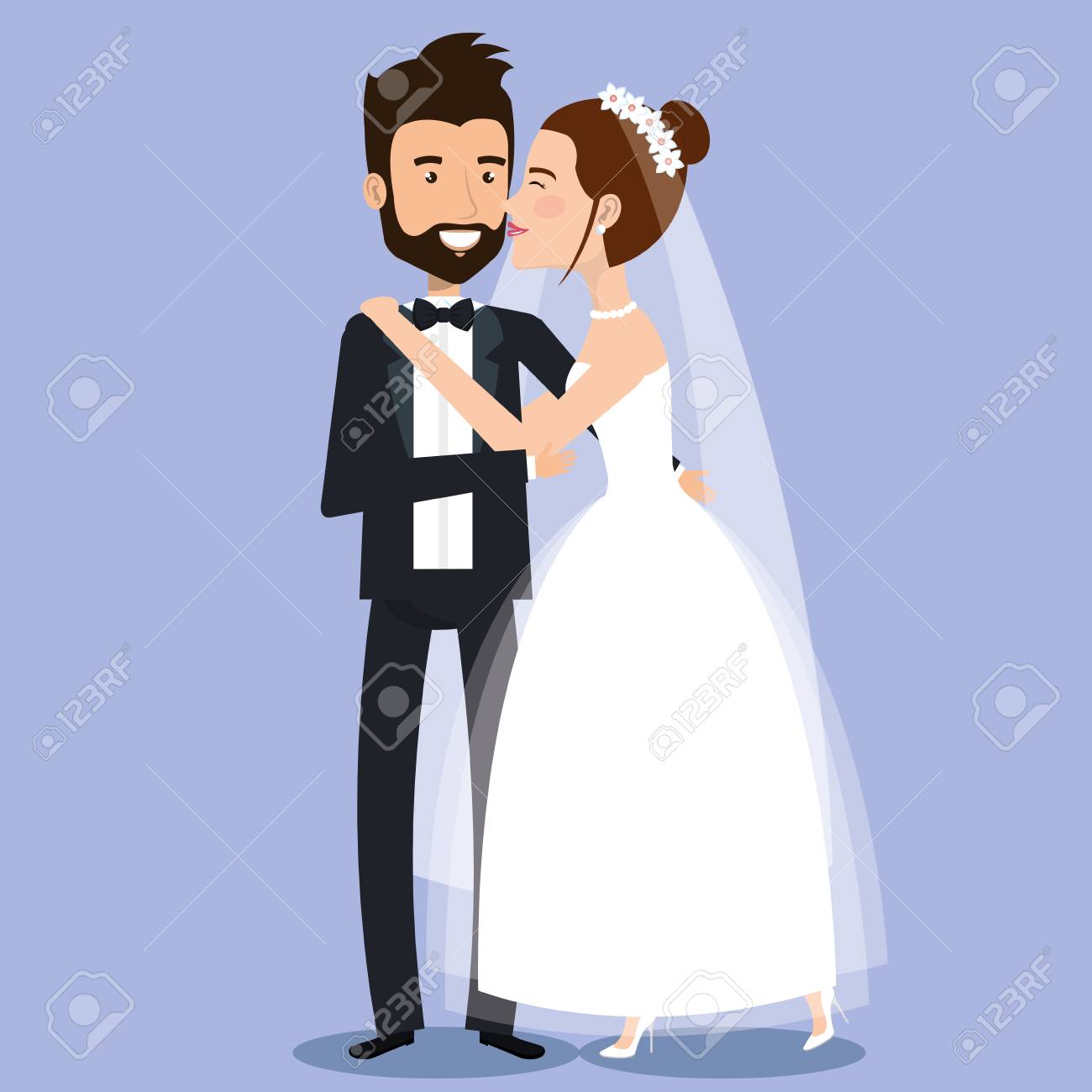 beautiful young bride and groom couple holding hands on wedding day vector illustration - 83854084 beautiful young bride and groom couple holding hands on wedding day vector illustration - 83854084