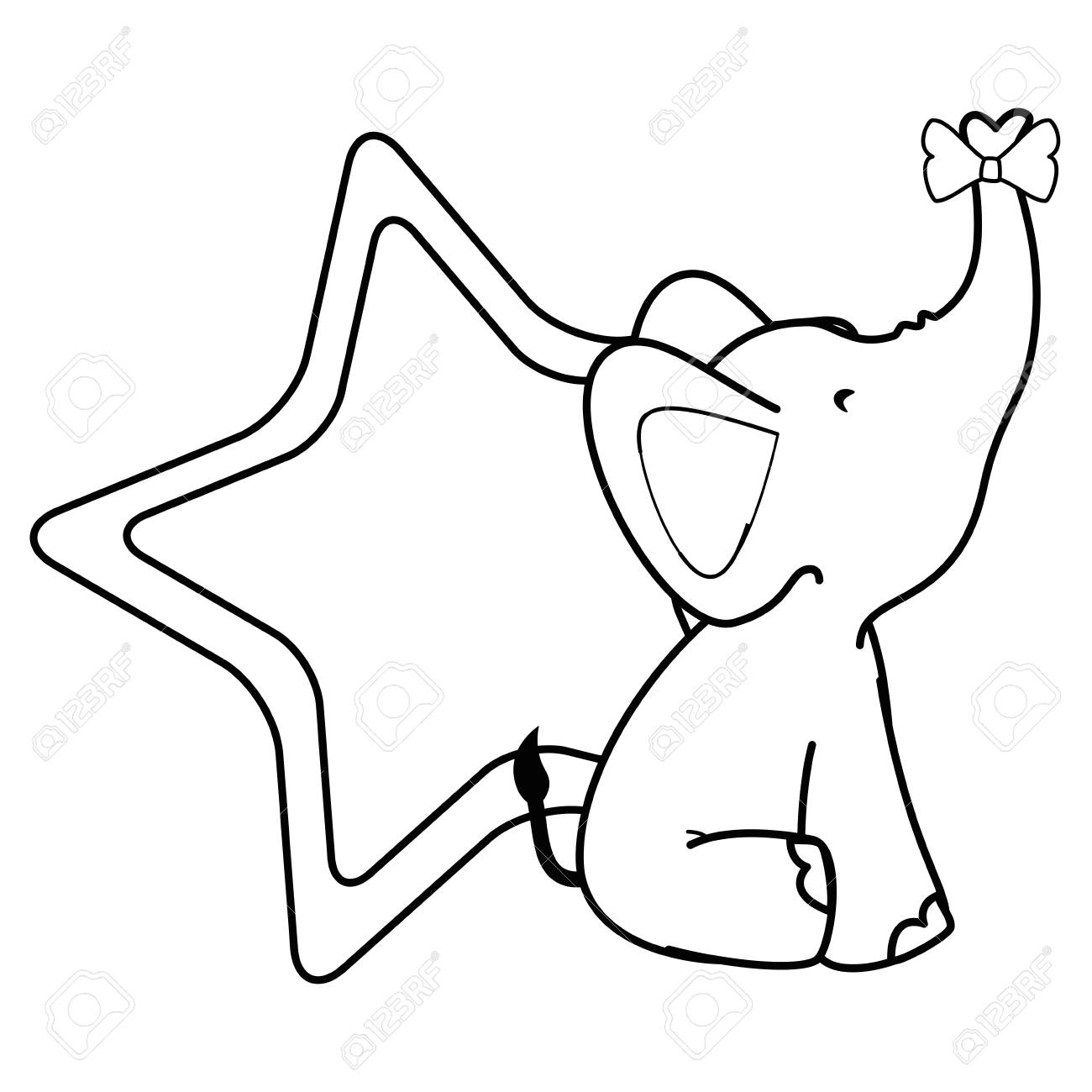 Tarjeta De Baby Shower Con El Icono De Elefante Lindo Sobre Fondo Blanco Ilustracion Vectorial Ilustraciones Vectoriales Clip Art Vectorizado Libre De Derechos Image